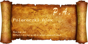 Polereczki Alex névjegykártya